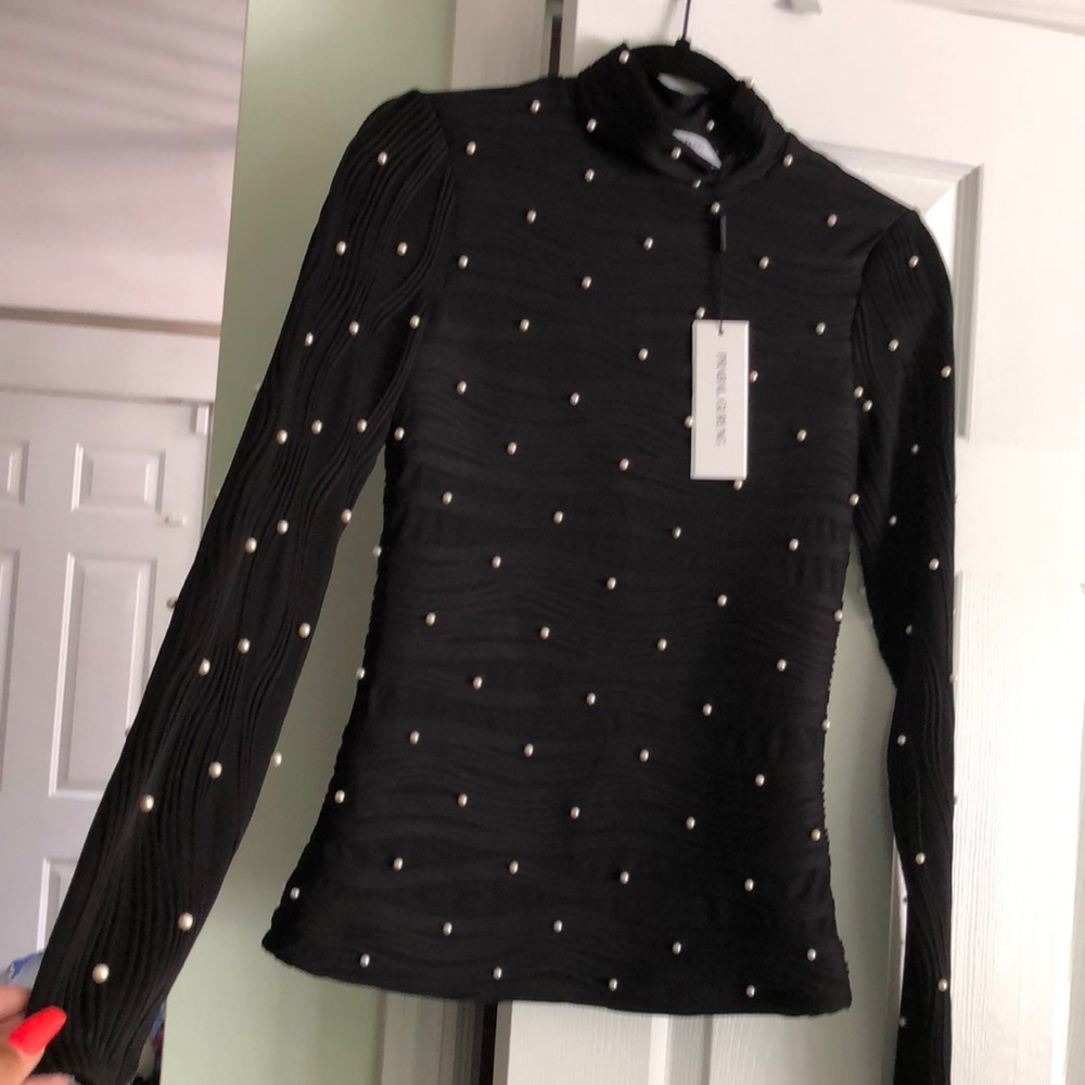 Prabal Gurung - Turtle Neck, pearl studded blouse